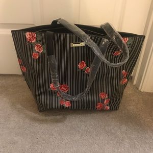 Black floral purse